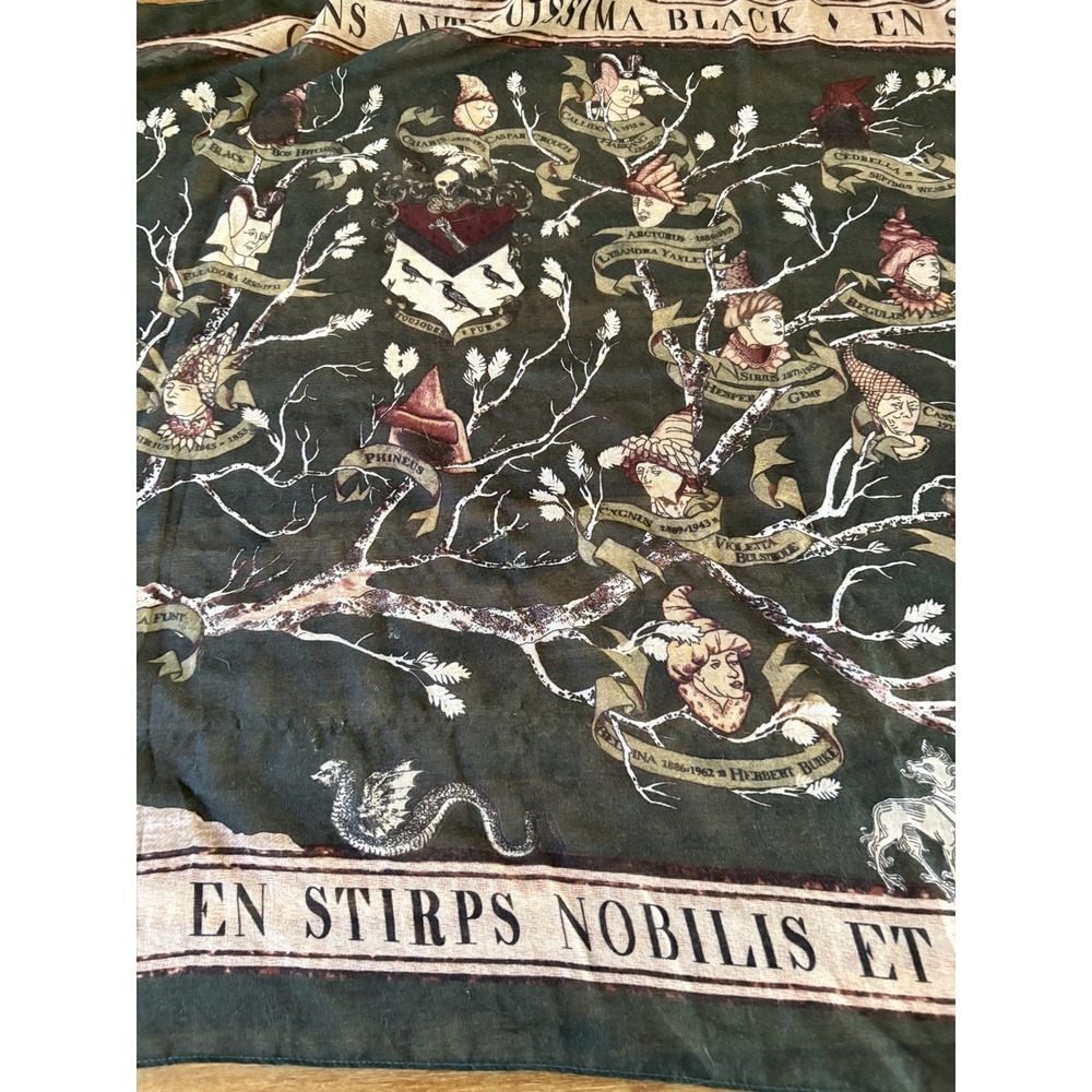 Harry Potter Black Family Tree Tapestry 70" Long Stole Scarf Malfoy MinaLima